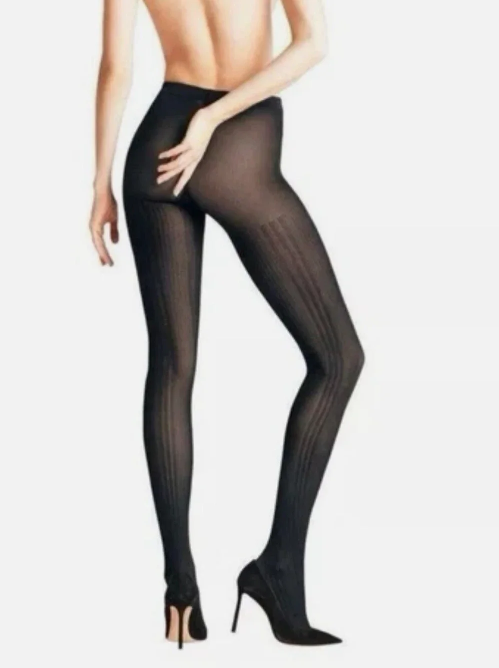 FALKE 40669 MARINE FASHION PRIME RIBBED TIGHTS 60 DEN APPEARANCE /SIZE: MEDIUM